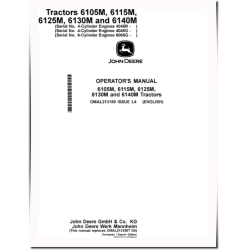 6105M, 6115M, 6125M, 6130M and 6140M Tractors (from MY2016, Europe, Export) Operators Manual (OMAL213150)