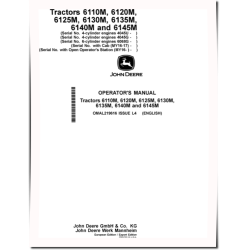 6110M, 6120M, 6125M, 6130M, 6135M, 6140M, 6145M Tractors (MY2016-2017; Europe, Export) Operators Manual (OMAL219616)