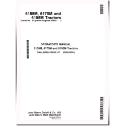 6155M, 6175M and 6195M Tractors (MY2016 - 2017, Europe) Operators Manual (OMAL219624)