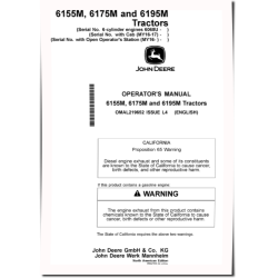6155M, 6175M and 6195M Tractors (MY2016 - 2017, N.America) Operators Manual (OMAL219652)