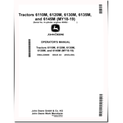 6110M, 6120M, 6130M, 6135M and 6145M Tractors (MY2018 - 2019, Europe) Operators Manual (OMAL226005)