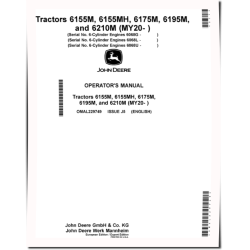 6155M, 6155MH, 6175M, 6195M, 6210M Tractors (from MY2020, Export, w. European configuration) Operators Manual (OMAL229749)