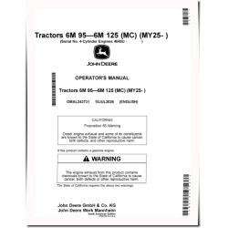6M 105, 6M 115, 6M 125 and 6M 95 (MC frame) Tractors (from MY2025, N.America) Operators Manual (OMAL243731)
