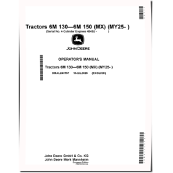 6M 110, 6M 125, 6M 130, 6M 140 and 6M 150 (MX frame) Tractors (from MY2025, Europe) Operators Manual (OMAL243767)