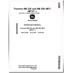 6M 230 and 6M 250 (MT frame) Tractors (from MY2027) (Europe) Operators Manual (OMAL243900)