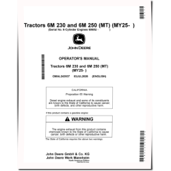 6M 230 and 6M 250 (MT Frame) Tractors (from MY2025) (North America) Operators Manual (OMAL243937)