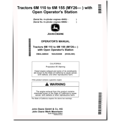 6M 110, 6M 120, 6M 125, 6M 130, 6M 140, 6M 145, 6M 155 OOS Tractors (from MY2026, N.America) Operators Manual (OMAL246822)
