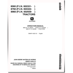 8560 (SN:2231-3100), 8760 (SN:3619-5100), 8960 (SN:2561-4100) Articulated Tractors (N.America) Operators Manual (OMAR110222)