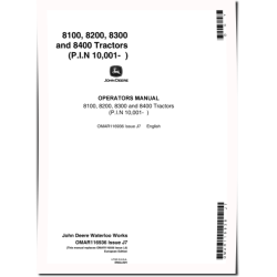 8100, 8200, 8300 and 8400 Tractors (SN: 010001 - 024000) (Europe) Operators Manual (OMAR116936)