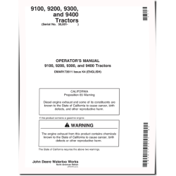 9100, 9200, 9300 and 9400 4WD Articulated Tractors (SN: 030001-040000, North America) Operators Manual (OMAR172611)