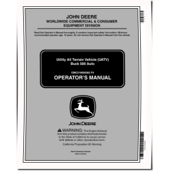 500 Buck Auto Utility All Terrain Vehicle (UATV) (SN:010001-020000) (North America) Operators Manual (OMC219000362)