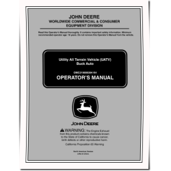 500/650 Buck Auto, 650 Ex Buck Auto, 650 Ext Buck Auto Utility All Terrain Vehicle (UATV) Operators Manual (OMC219000394)