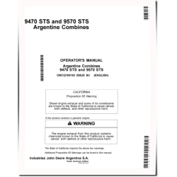 9470 STS and 9570 STS Argentine Combines (South America) Operators Manual (OMCQ100193)