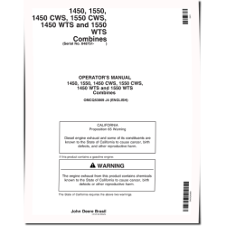1450, 1450 CWS, 1450 WTS, 1550, 1550 CWS and 1550 WTS Combines (SN: from 048751) Operators Manual (OMCQ53869)