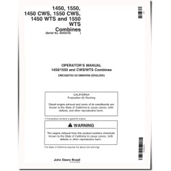 1450, 1450 CWS, 1450 WTS, 1550, 1550 CWS and 1550 WTS Combines (SN: from 054551B) Operators Manual (OMCQ62793)