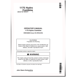 1175 Hydro Combines (SN: 054574 - 091543) Operators Manual (OMCQ66653)