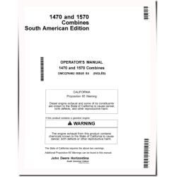 1470 and 1570 Combines (South America) Operators Manual (OMCQ76462)