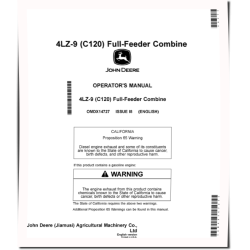 4LZ-9 (C120) Combines (SN: up to 019999) (Asia) Operators Manual (OMDX14727)
