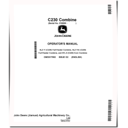 4LZ-11,4LZ-11A(C230) Grain Combines, 4YL-6(C230) Corn Combines (SN.from 010000) (Export Edition) Operators Manual (OMDX17082)