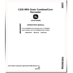 4LZ-11, 4LZ-11A (C230) NR4 Grain Combines, 4YL-6 (C230) Corn NR4 Combines (China) Operators Manual (OMDX23079)