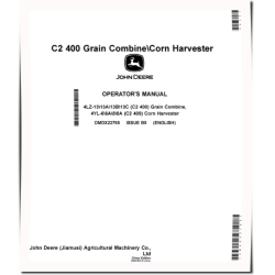 4LZ-13/13A/13B/13C (C2 400) Grain Combines; 4YL-6/6A/8/8A (C2 400) Corn Combines (China) Operators Manual (OMDX23765)