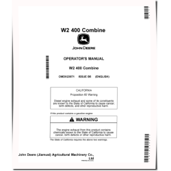 W2 400 Combines Operators Manual (OMDX23971)