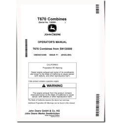 T670 Combines (SN: 130000 - 134999) (North America) Operators Manual (OMDXE10359)