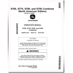 S760, S770, S780 and S790 STS Combines (SN: from 830001) (North America) Operators Manual (OMDXE13338)