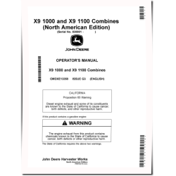 X9 1000 and X9 1100 Combines (SN: 830001 - 835000) (North America) Operators Manual (OMDXE13358)