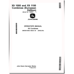 X9 1000 and X9 1100 Combines (SN: 835001 - 840000) (Europe) Operators Manual (OMDXE14852)