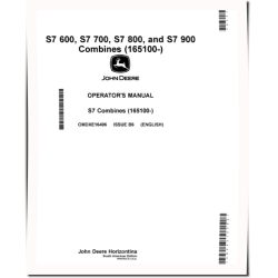 S7 600, S7 700, S7 800 and S7 900 Combines (SN: from 165100) (South America) Operators Manual (OMDXE16406)
