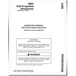 4895 Self-Propelled Windrowers (SN: 181001 - 300000) Operators Manual (OME126774)