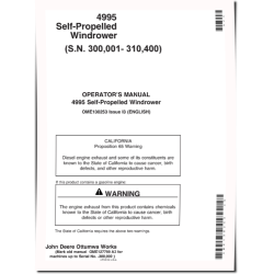 4995 Self-Propelled Windrowers (SN: 300001 - 310400) Operators Manual (OME130253)