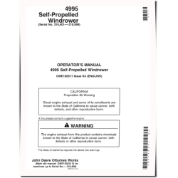 4995 Self-Propelled Windrowers (SN: 310401 - 319999) Operators Manual (OME130511)