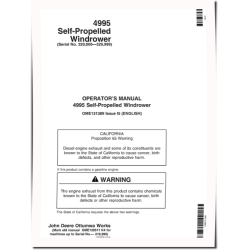 4995 Self-Propelled Windrowers (SN: 320000 - 329999) Operators Manual (OME131389)