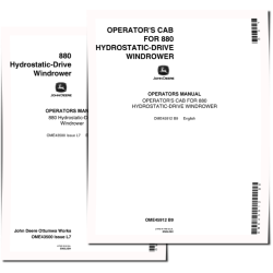 880 Self-Propelled Windrowers (SN: up to 50604) set of Operators Manuals (OME43500)