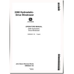 2280 Self-Propelled Windrowers (SN: from 490001) Operators Manual (OME66221)