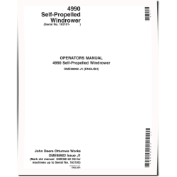 4990 Self-Propelled Windrowers (SN: from 163101) Operators Manual (OME98902)