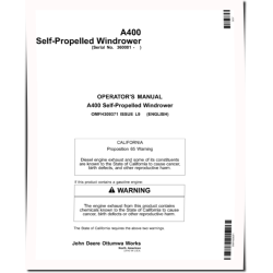 A400 Self-Propelled Windrowers (SN: 360001 - 370000) (North America) Operators Manual (OMFH309371)