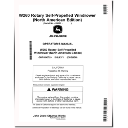 W260 Rotary Self-Propelled Windrowers (SN: from 420001) (North America) Operators Manual (OMFH343729)