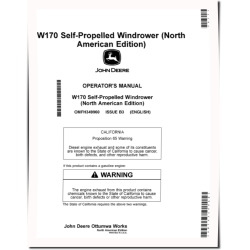 W170 Self-Propelled Windrowers (SN: 490001 - 501199) (North America) Operators Manual (OMFH349960)