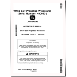 W150 Self-Propelled Windrowers (SN: 490050 - 511099) Operators Manual (OMFH350664)