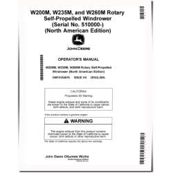 W200M, W235M, W260M Self-Propelled Windrowers (SN:510000-520000) (North America) Operators Manual (OMFH352676)