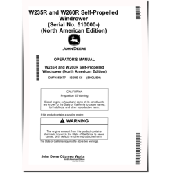W235R and W260R Self-Propelled Windrowers (SN: 510000 - 520000) (North America) Operators Manual (OMFH352677)