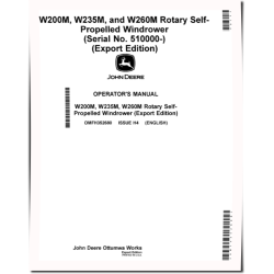 W200M, W235M and W260M Self-Propelled Windrowers (SN:510000-520000) (Export Edition) Operators Manual (OMFH352680)