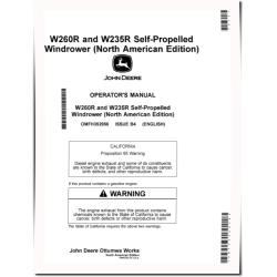 W235R and W260R Self-Propelled Windrowers (SN: up to 509999) (North America) Operators Manual (OMFH352956)