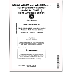W200M, W235M and W260M Self-Propelled Windrowers (SN: from 520001) (North America) Operators Manual (OMFH357786)