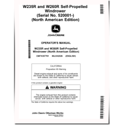 W235R and W260R Self-Propelled Windrowers (SN: from 520001) (North America) Operators Manual (OMFH357791)