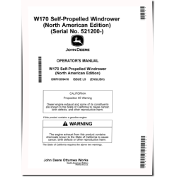 W170 Self-Propelled Windrowers (SN: from 521200) (North America) Operators Manual (OMFH359410)