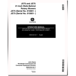JE75 (SN:010001-020000) and JX75 (SN:010001-030000) Walk-Behind Mowers (North America) Operators Manual (OMGC00132)